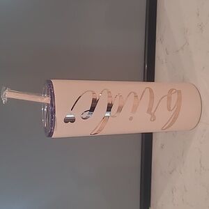 Bride travel cup in pink and rose gold